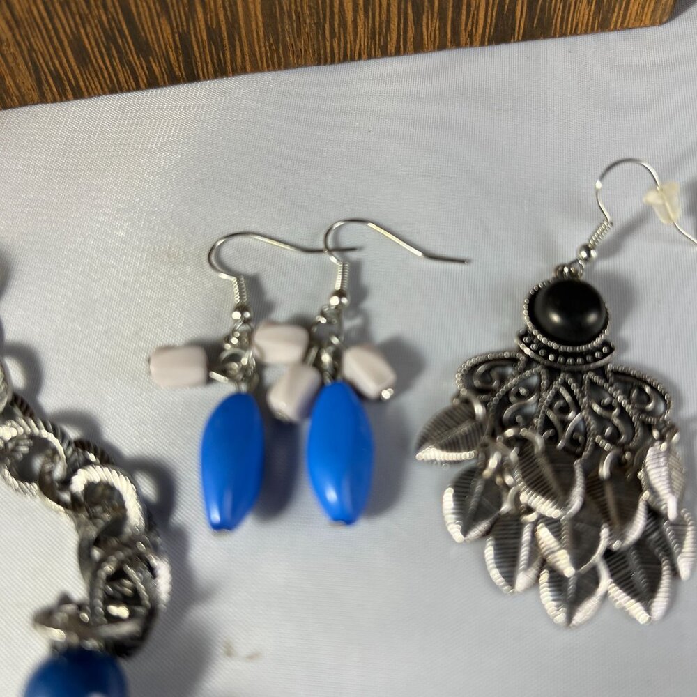 Set Of Silver-Tone & Blue Fashion Jewelry With Necklaces & Earrings For Women - Picture 3 of 8